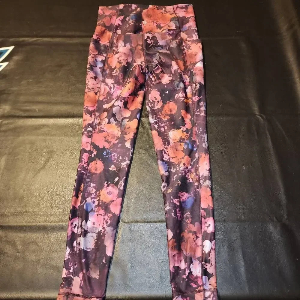 Athleta‎ Dappled Bloom Salutation Stash Pocket II Printed Tight Leggings Small